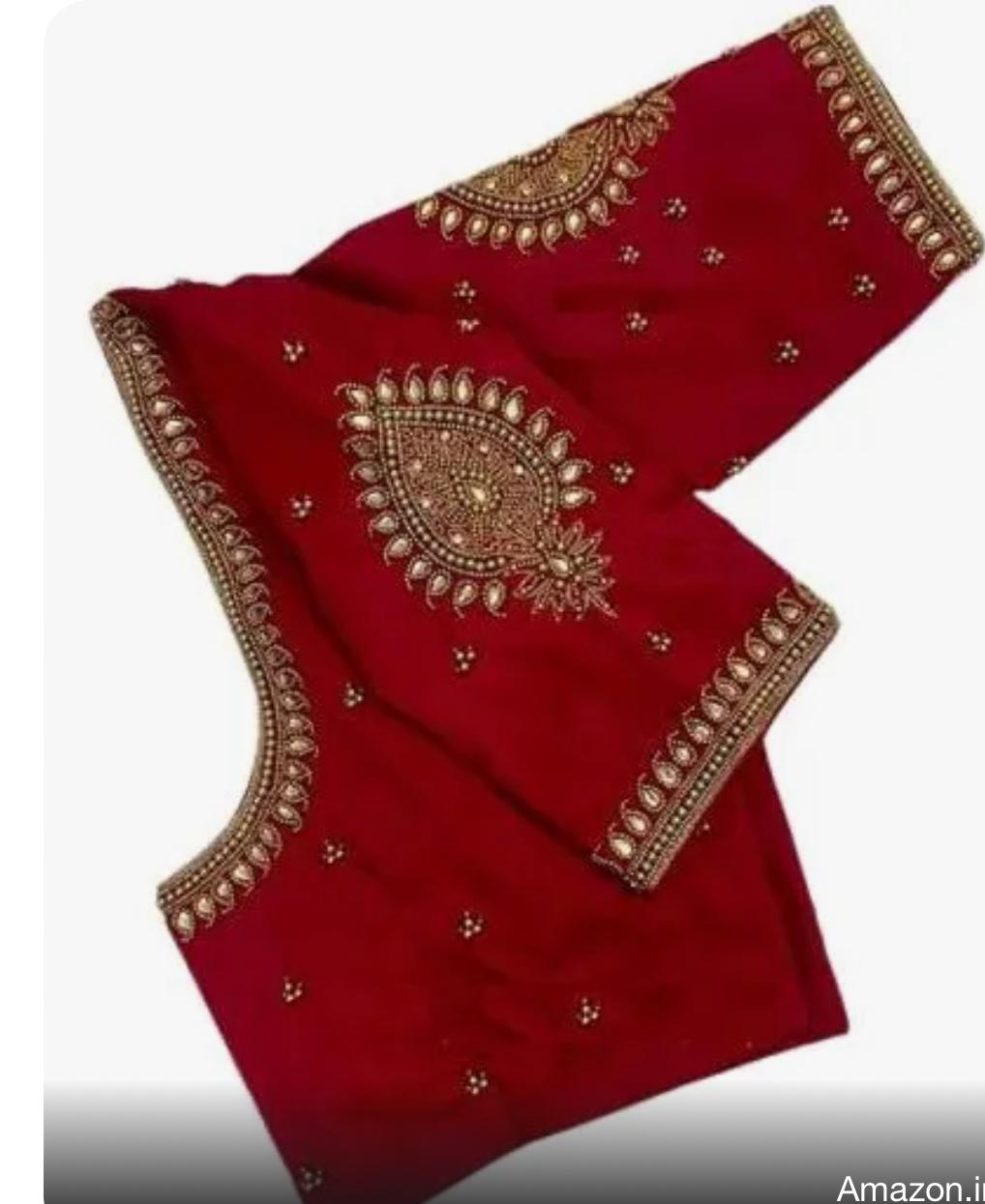 Royal Red Crimson Aari Work Blouse